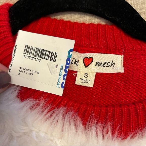 Mik Mesh NWT Women's Santa Sweater size Small - Picture 7 of 9